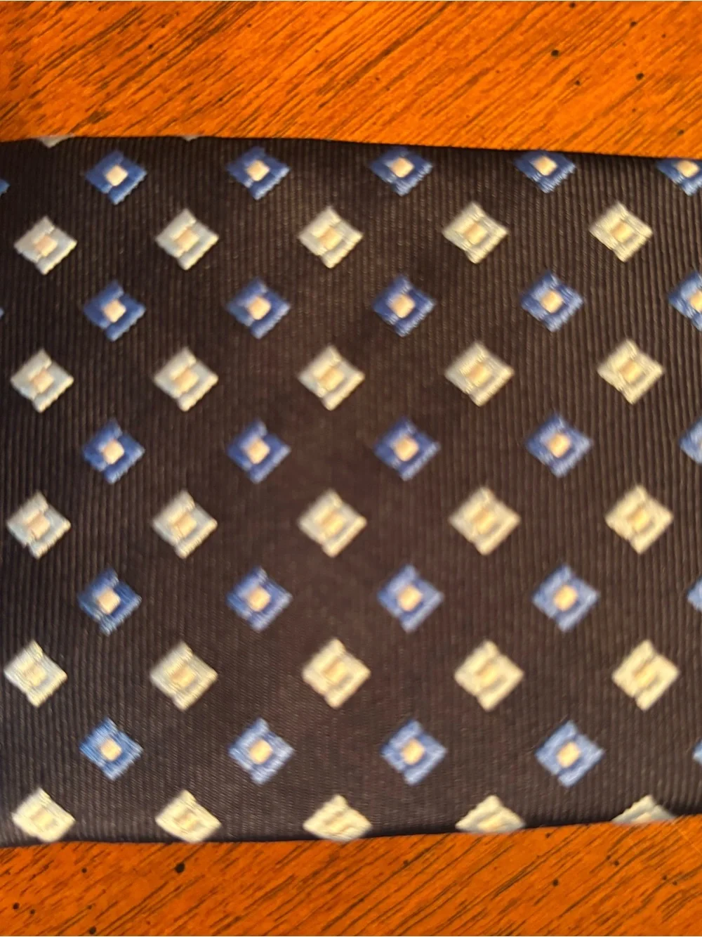 Classic Navy Geometric Silk Brooks Brothers Tie - youth